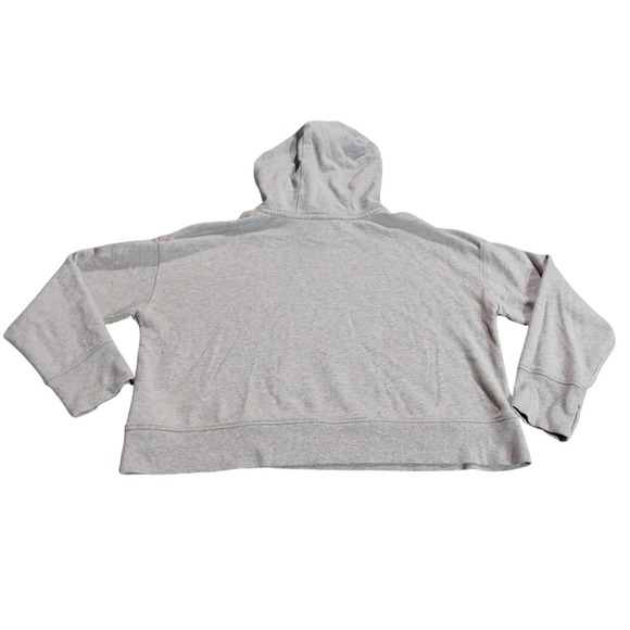 Calvin Klein Performance Womens L Cropped Hoodie Gray Logo Thumbholes Pullover - Picture 2 of 7